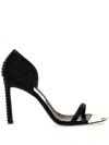 Sergio Rossi Area Dagger Square Toe Embellished Sandals In Black