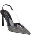 Sergio Rossi X Evangelie Smyrniotaki Satin & Vinyl Slingback Pump In Black