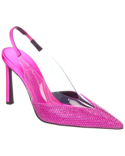 SERGIO ROSSI SERGIO ROSSI X EVANGELIE SMYRNIOTAKI SATIN & VINYL SLINGBACK PUMP