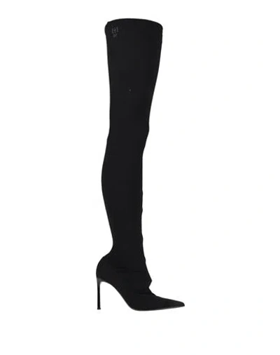 Sergio Rossi X Wolford Woman Boot Black Size 6 Polyamide, Elastane