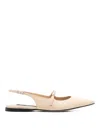 Sergio Rossi Pointed Slingback Ballet Flats In Pink