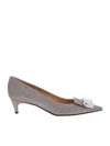 Sergio Rossi Leather Pumps With Multicolor Glitter In Multicolour