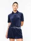 Sergio Tacchini Adele Velour Polo In Blue