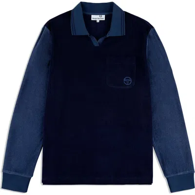 Sergio Tacchini Alvar Long Sleeve Polo In Blue