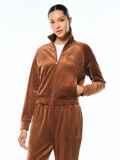 Sergio Tacchini Anita Velour Track Jacket In Brown