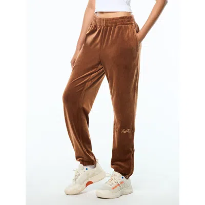 Sergio Tacchini Anita Velour Track Pant In Brown