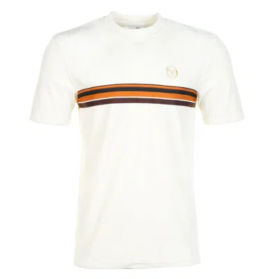 Sergio Tacchini Ayme Velour T Shirt Gardenia Gold In White