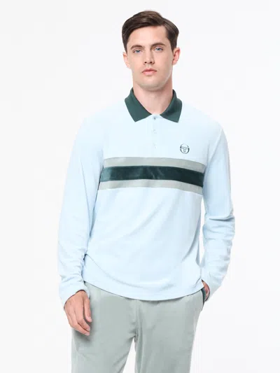 Sergio Tacchini Banda Velour Polo In Blue