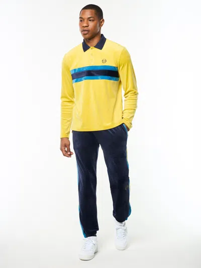 Sergio Tacchini Banda Velour Polo In Yellow