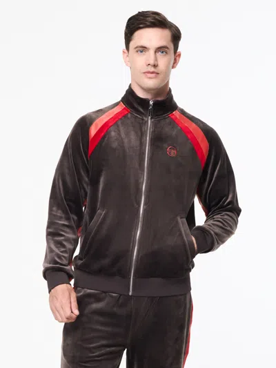 Sergio Tacchini Banda Velour Track Jacket In Brown