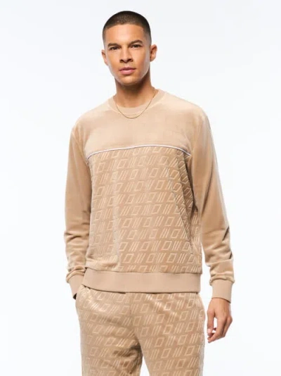 Sergio Tacchini Bandiera Debossed Velour Crewneck In Multi