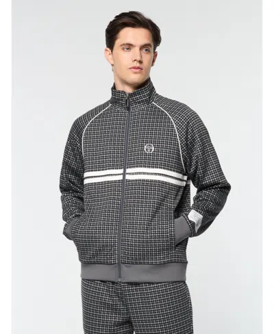 Sergio Tacchini Big & Tall Dallas Houndstooth Track Jacket In Black