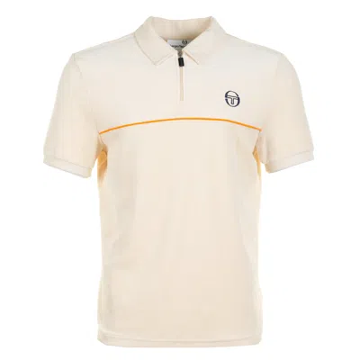 Sergio Tacchini Cardona Velour Zip Polo Sandshell Orange Pepper In Neutral