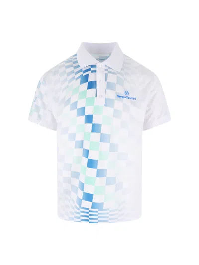 Sergio Tacchini Check Polo Shirt Luca In White