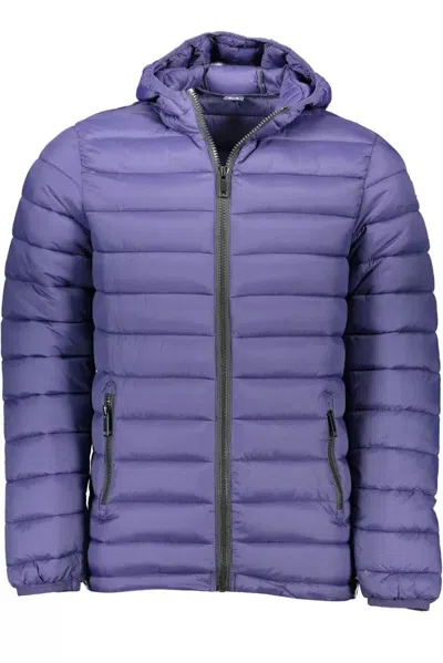 Sergio Tacchini Chic Hooded Blue Jacket With Sleek Logo Detail