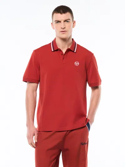 Sergio Tacchini Ciro Pique Polo In Red