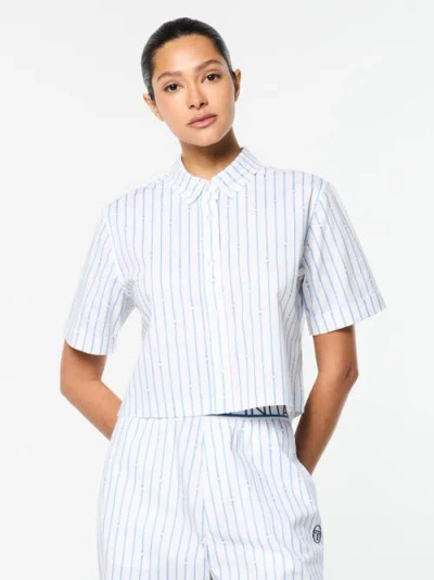 Sergio Tacchini Colonna Cropped Shirt In White
