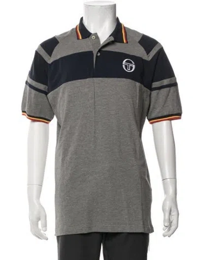 Pre-owned Sergio Tacchini Colorblock Pattern Short Sleeve W/ Tags In Grey