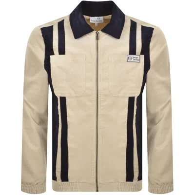 Sergio Tacchini Corduroy Track Jacket Beige In Brown
