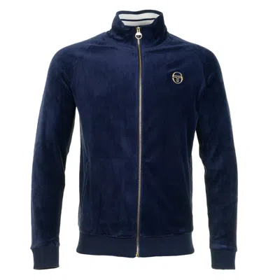 Sergio Tacchini Court Tt Velour Track Top Maritime Blue Gardenia