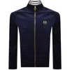 Sergio Tacchini Court Velour Track Top Bllue In Blue