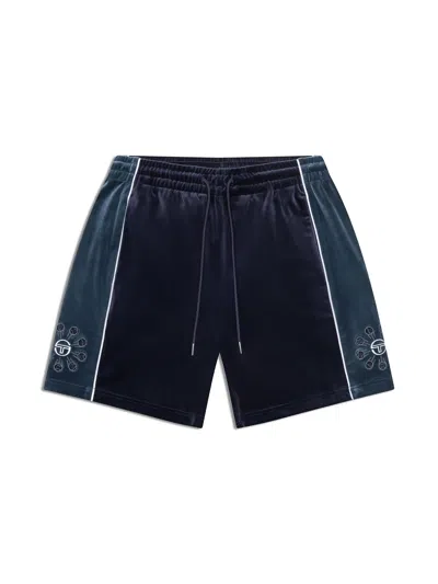 Sergio Tacchini Cresta Velour Short In Blue