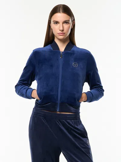 Sergio Tacchini Dalia Velour Track Jacket In Blue
