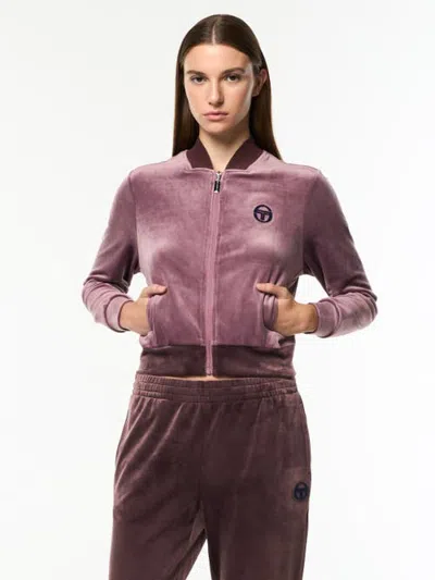 Sergio Tacchini Dalia Velour Track Jacket In Purple