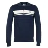 Sergio Tacchini Damarindo Long Sleeve Knitted Polo Shirt Maritime Blue Gardenia In Blue