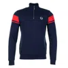 Sergio Tacchini Damarindo Quarter Zip Maritime Blue/ Adrenaline Rush In Blue