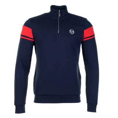 Sergio Tacchini Damarindo Quarter Zip Maritime Blue/ Adrenaline Rush