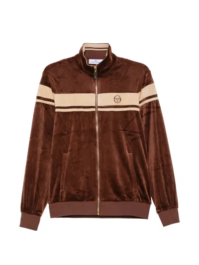 Sergio Tacchini Damarindo Velour Track Jacket In Brown