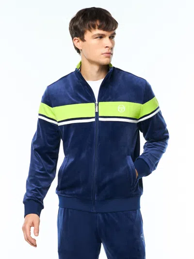 Sergio Tacchini Damarindo Velour Track Jacket In Blue