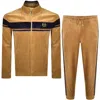 Sergio Tacchini Damarindo Velour Tracksut Almond In Brown