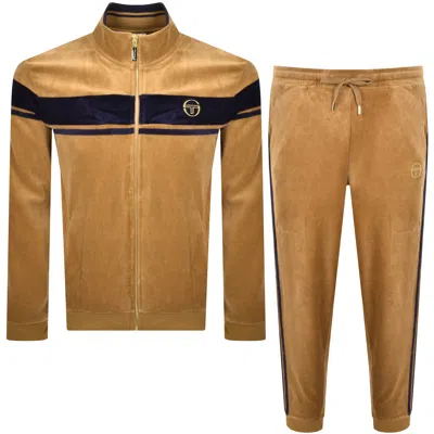Sergio Tacchini Damarindo Velour Tracksut Almond In Brown