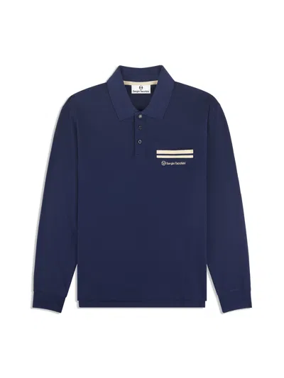 Sergio Tacchini Dario Long Sleeve Polo In Blue