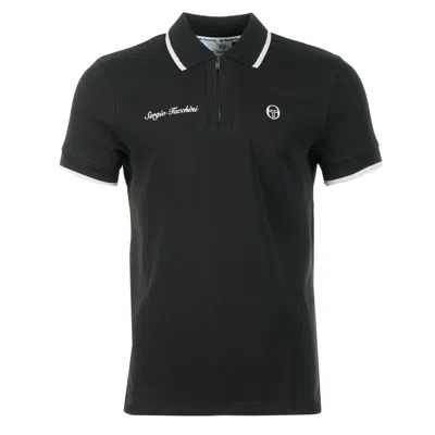 Sergio Tacchini Davide Zip Polo Shirt Black
