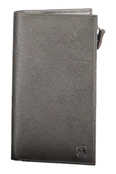Sergio Tacchini Elegant Leather Bifold Wallet With Coin Men's Pocket In Grey