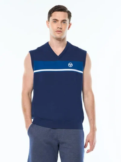 Sergio Tacchini Fico V-neck Vest In Beacon Blue