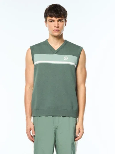 Sergio Tacchini Fico V-neck Vest In Laurel Wreath