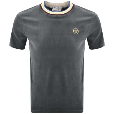 Sergio Tacchini Fino Velour T Shirt Grey In Gray