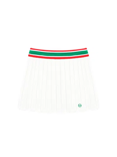 Sergio Tacchini Flag Waistband Flying Skirt In White