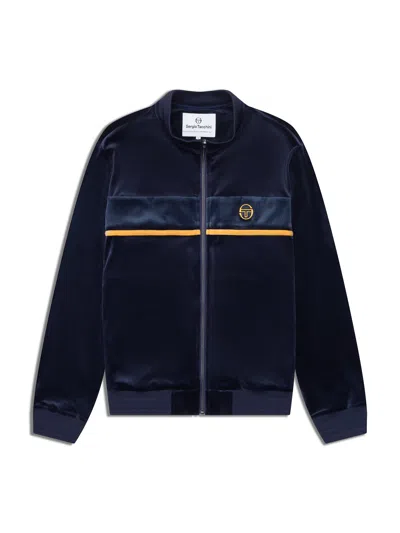 Sergio Tacchini Forato Velour Track Jacket In Blue