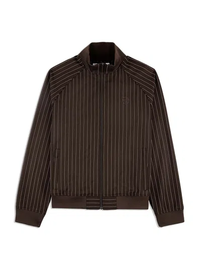 Sergio Tacchini Gessato Suiting Track Jacket In Brown