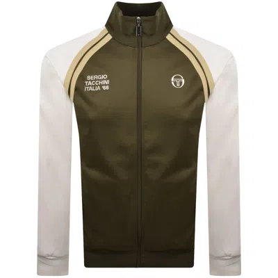 Sergio Tacchini Mens Dark Olive Ghibli Davis Zip-up Stretch-woven Track Top In Green