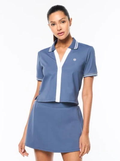 Sergio Tacchini Idalia Cropped Polo In Blue