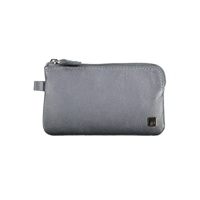Sergio Tacchini Blue Leather Wallet In Grey