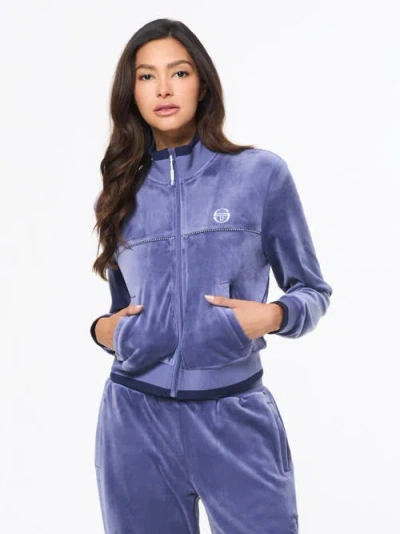 Sergio Tacchini Leta Velour Jacket In Blue