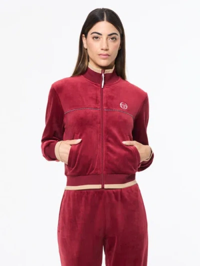 Sergio Tacchini Leta Velour Jacket In Red