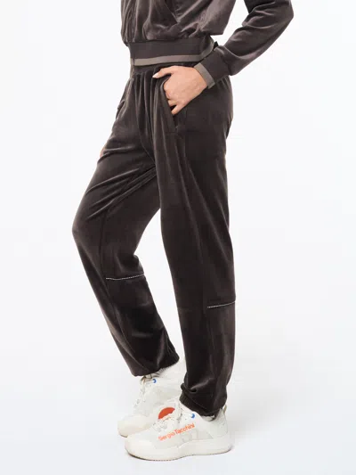 Sergio Tacchini Leta Velour Pant In Brown